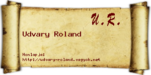 Udvary Roland névjegykártya